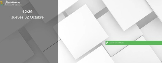 Página de acceso a Portafirmas